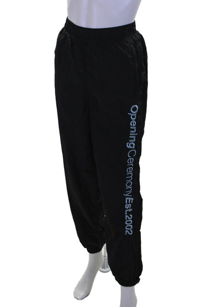 Opening Ceremony Womens Elastic Waistband Logo Windbreaker Pants Black Small