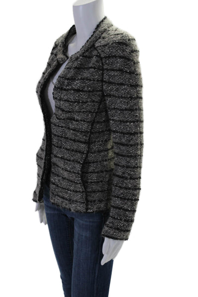 Etoile Isabel Marant Womens Striped Cardigan Sweater Gray Black Size EUR 36