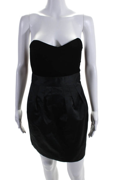 Theory Womens Velvet Satin Pleated Front Mini Chelsea Pencil Dress Black Size 4