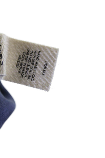 Unsubscribed Womens Silk Elastic Waist High-Rise Cargo Pants Navy Size XS