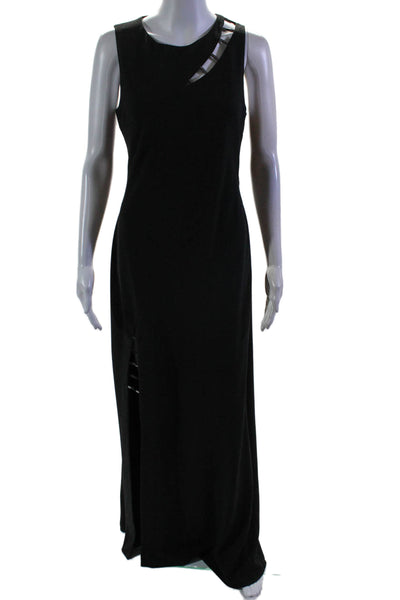 ZAC Zac Posen Women's Embellish Sleeveless Slit Hem Maxi Dress Black Size 8