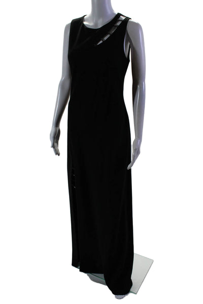 ZAC Zac Posen Women's Embellish Sleeveless Slit Hem Maxi Dress Black Size 8