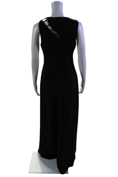 ZAC Zac Posen Women's Embellish Sleeveless Slit Hem Maxi Dress Black Size 8