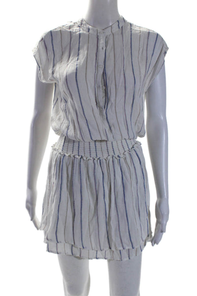 Rails Womens White Multicolor Striped Crew Neck Sleeveless Shift Dress Size S