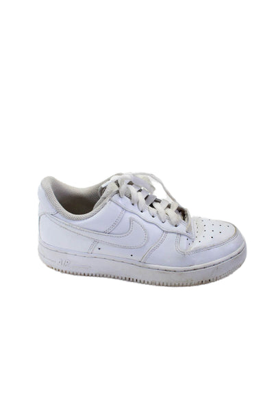 Nike Unisex Kids Leather Round Toe Lace Up Low Top Sneakers White Size 7