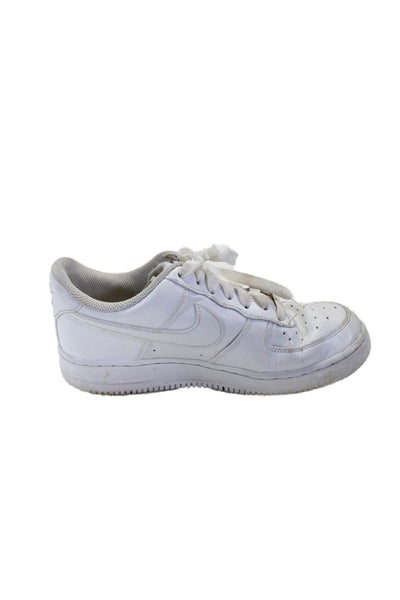 Nike Unisex Kids Leather Round Toe Lace Up Low Top Sneakers White Size 7