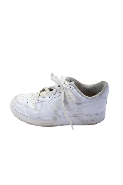 Nike Unisex Kids Leather Round Toe Lace Up Low Top Sneakers White Size 7