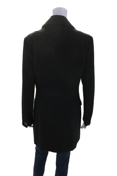 Nicholas Womens Collared Darted Buttoned Duster Blazer Jacket Black Size 6