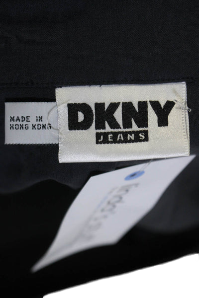 DKNY Jeans Womens Dark Gray Silk One Button Long Sleeve Blazer Size 8