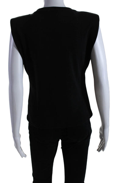 Modern Citizen Womens Round Neck Sleeveless Pullover Blouse Top Black Size XS