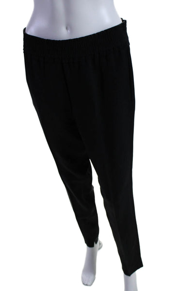 3.1 Phillip Lim Womens Silk Elastic Waist High-Rise Tapered Pants Black Size 0