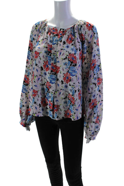 Veronica Beard Women's Long Sleeves Silk Button Down Floral Blouse Size 6