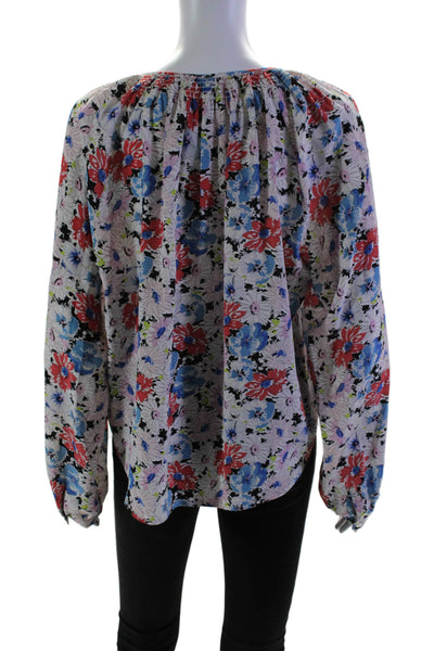 Veronica Beard Women's Long Sleeves Silk Button Down Floral Blouse Size 6