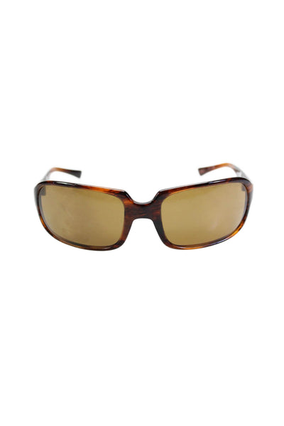 Blinde By Richard Walker Womens Tortoise Shell Wrap Around Sunglasses Brown