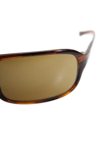 Blinde By Richard Walker Womens Tortoise Shell Wrap Around Sunglasses Brown