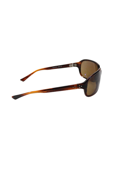 Blinde By Richard Walker Womens Tortoise Shell Wrap Around Sunglasses Brown