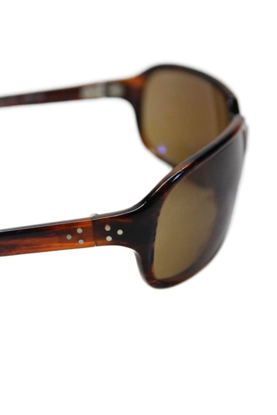 Blinde By Richard Walker Womens Tortoise Shell Wrap Around Sunglasses Brown