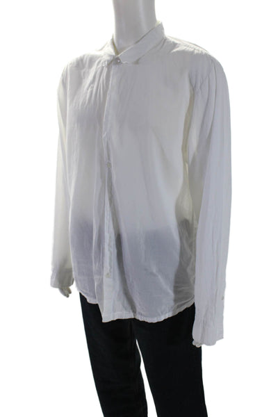 Standard James Perse Mens Long Sleeve Collared Button Down Shirt White Size 4