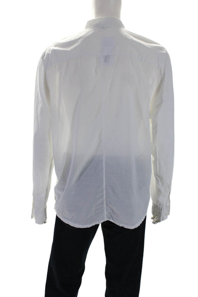 Standard James Perse Mens Long Sleeve Collared Button Down Shirt White Size 4