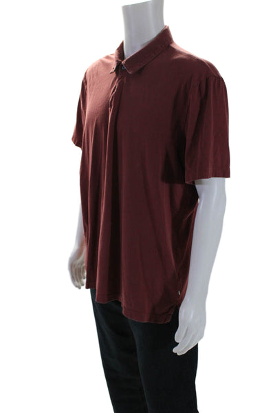Standard James Perse Mens Cotton Short Sleeve Collared T shirt Red Size  4