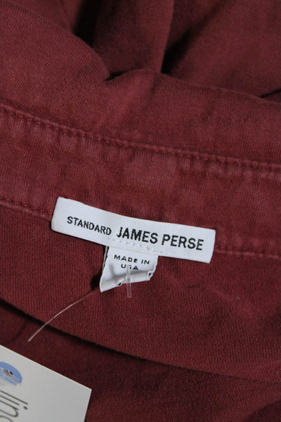 Standard James Perse Mens Cotton Short Sleeve Collared T shirt Red Size  4
