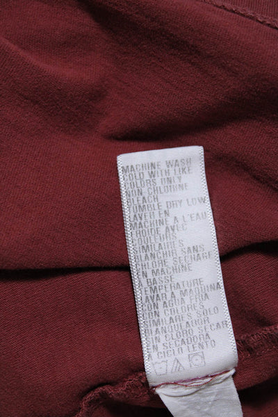 Standard James Perse Mens Cotton Short Sleeve Collared T shirt Red Size  4