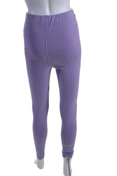 Pangaia Womens Cotton Crewneck T-Shirt Ankle Leggings Set Lavender Purple Size M