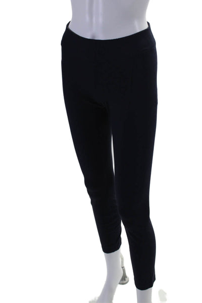 Helmut Lang Women's Elastic Waist Pull-On Skinny Pants Navy Blue Size S