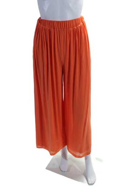 Staud Women's Elastic Waist Pull-On Wide Leg Pants Orange Size XS