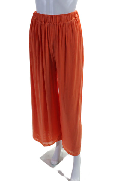 Staud Women's Elastic Waist Pull-On Wide Leg Pants Orange Size XS