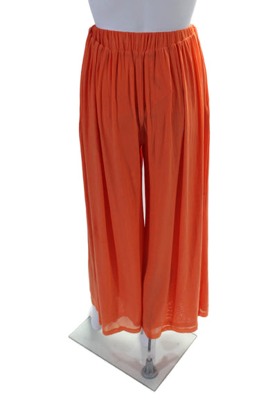 Staud Women's Elastic Waist Pull-On Wide Leg Pants Orange Size XS