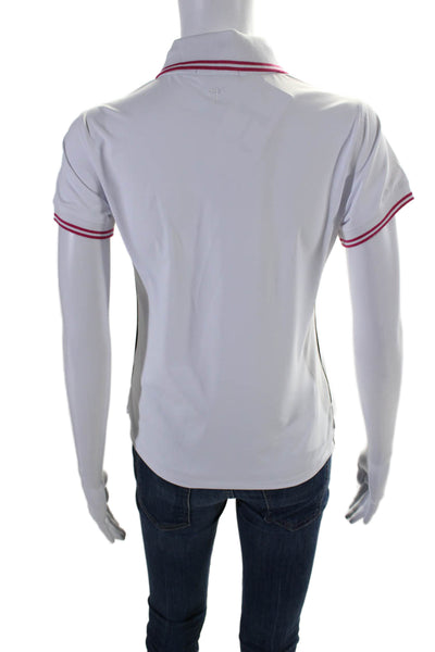 Tyler Boe Womens Short Sleeves Polo Shirt White Cabaret Red Size Extra Small