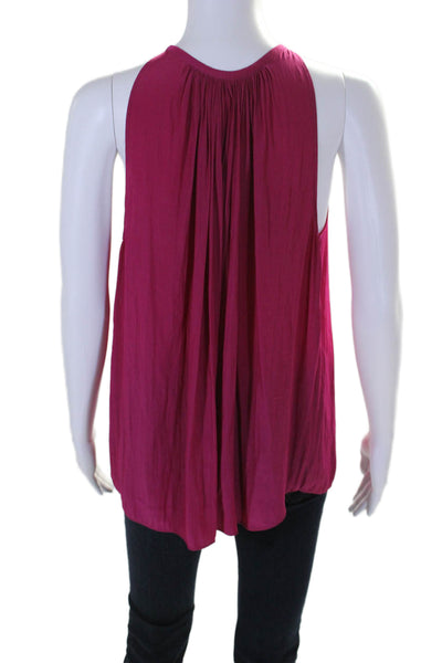 Ramy Brook Womens V-Neck Sleeveless Pullover Blouse Top Fuchsia Size S