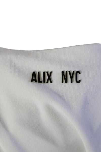 ALIX NYC Womens Stretch Round Neck Sleeveless Thong Bodysuit Top White Size 2