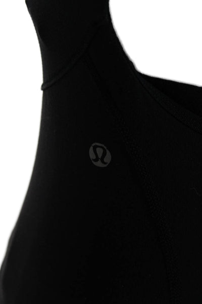 Lululemon Womens Black Open Front Scoop Neck Sleeveless Tank Top Size 2