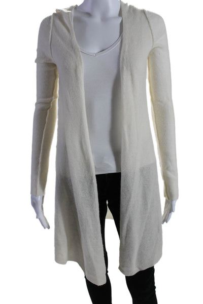 Calypso Saint Barth Womens Cream Cashmere Open Front Cardigan Sweater Top SizeXS