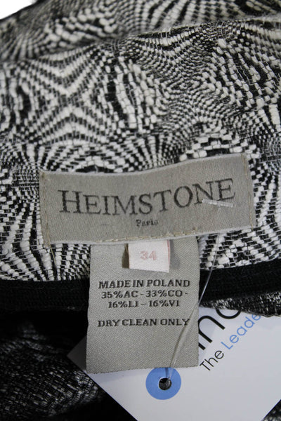 Heimstone Womens Gray Printed Open Front Long Sleeve Jacket Size 34