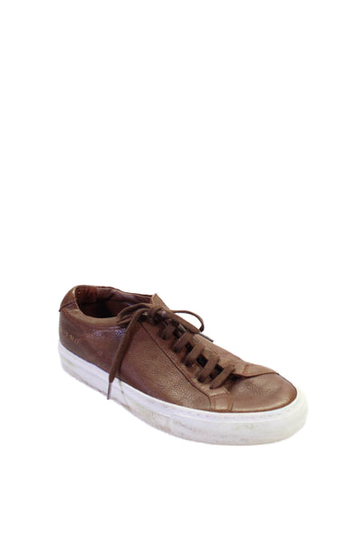 Common Projects Womens Brown Leather Low Top Sneakers Shoes Size 9