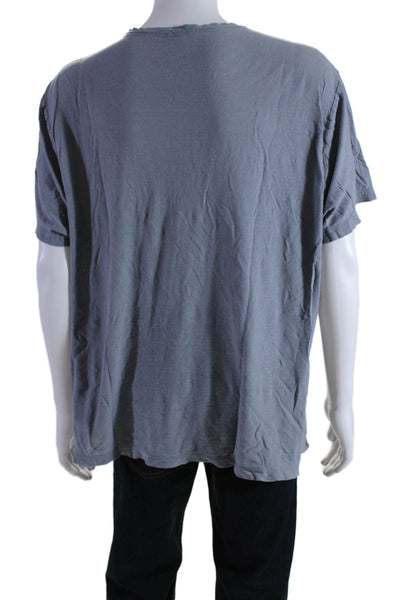 Standard James Perse Mens Short Sleeve Crew Neck Henley Tee Shirt Gray Size 4