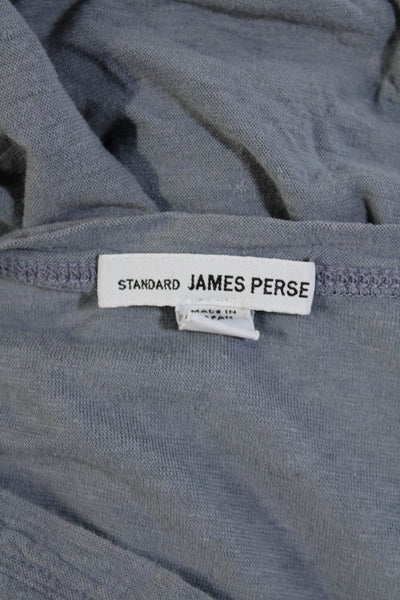 Standard James Perse Mens Short Sleeve Crew Neck Henley Tee Shirt Gray Size 4