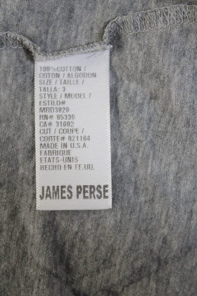 Standard James Perse Mens Button Front Collared Shirt Gray Cotton Size 3