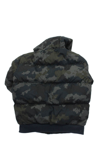 Appaman Boys Navy Pixel Camouflaged Full Zip Long Sleeve Puffer Coat Size 7