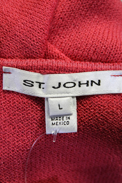 St. John Womens Scoop Neck Santana Knit Tank Top Pink Wool Size Large