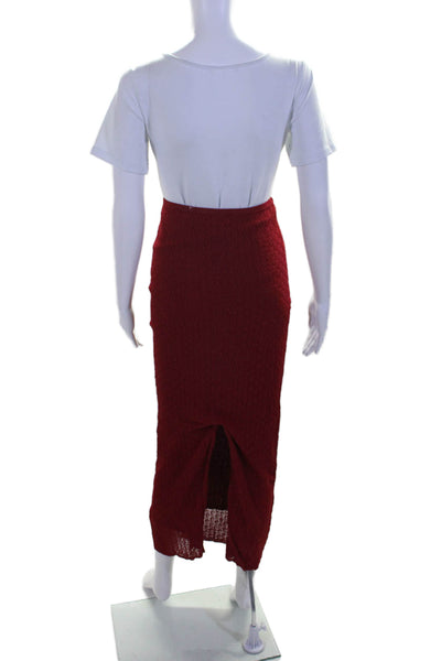 Torn by Ronny Kobo Womens Elastic Waistband Knit Midi Skirt Red Size Medium