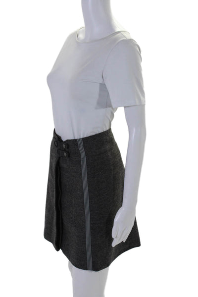 prAna Womens Textured Buckled Wrapped A-Line Short Casual Skirt Gray Size L