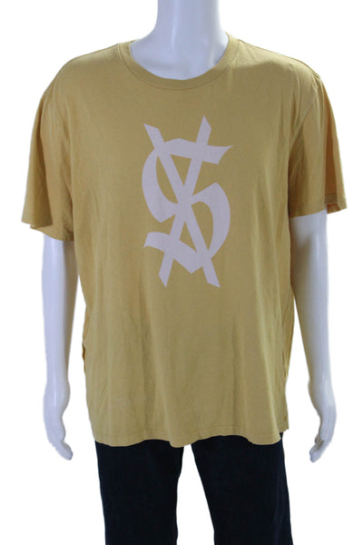 Ksubi Mens Cotton Short Sleeve Graphic Print T shirt Yellow Size 2XL