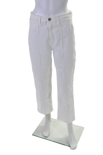 Unpublished Women's High Waist Pockets Straight Leg Pants White Size 29