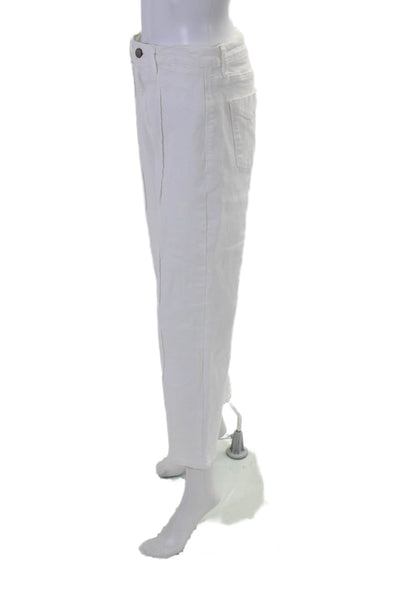 Unpublished Women's High Waist Pockets Straight Leg Pants White Size 29