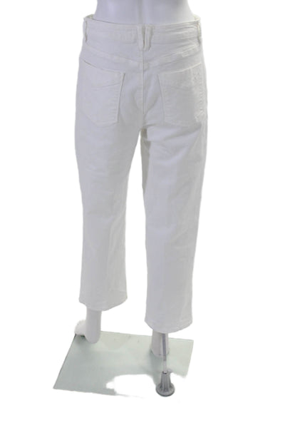 Unpublished Women's High Waist Pockets Straight Leg Pants White Size 29