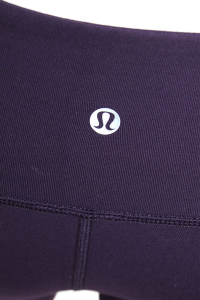 Lululemon Womens Low Rise Pull On Cropped Athletic Leggings Purple Size 4